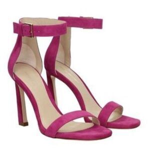 Stuart Weitzman Women's NUDIST 100 mm Pink Suede heeled Sandals 36
